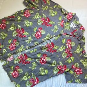 Men’s Size 3XL King Size Floral Button Down Dad Shirt w/ Pocket